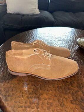 Men's Orvis Tan Suede Derby Shoes - Classic Lace-Up